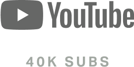 YouTube logo with 40,000 subscribers text