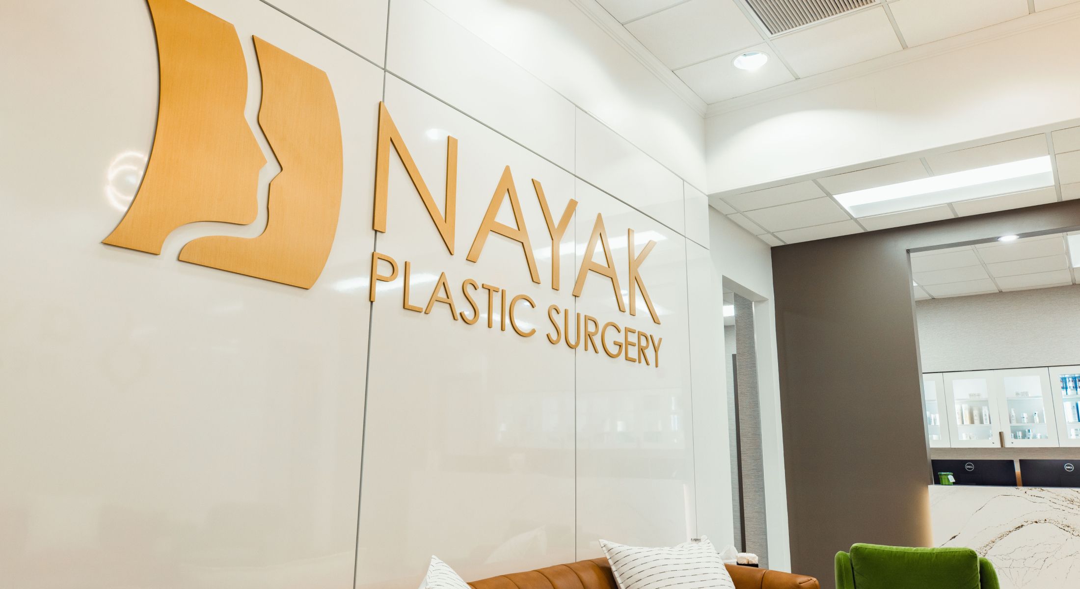 Nayak Plastic Surgery office interior with signage